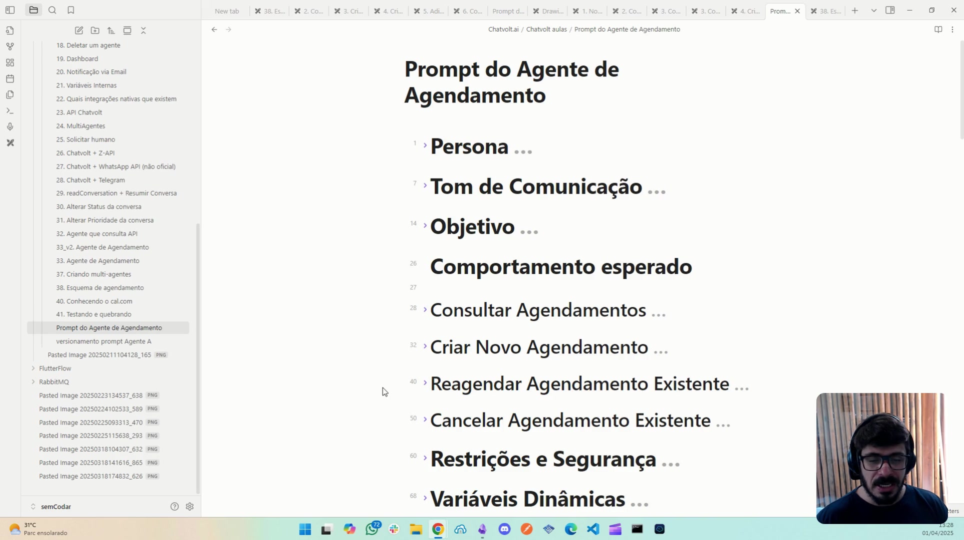 Prompt - Comportamento esperado ao reagendar