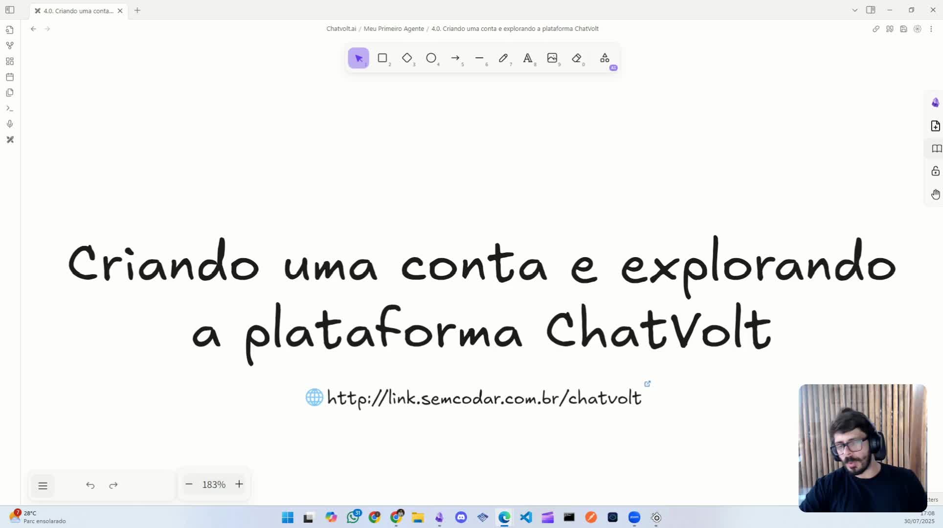Criando uma conta e explorando a plataforma Chatvolt