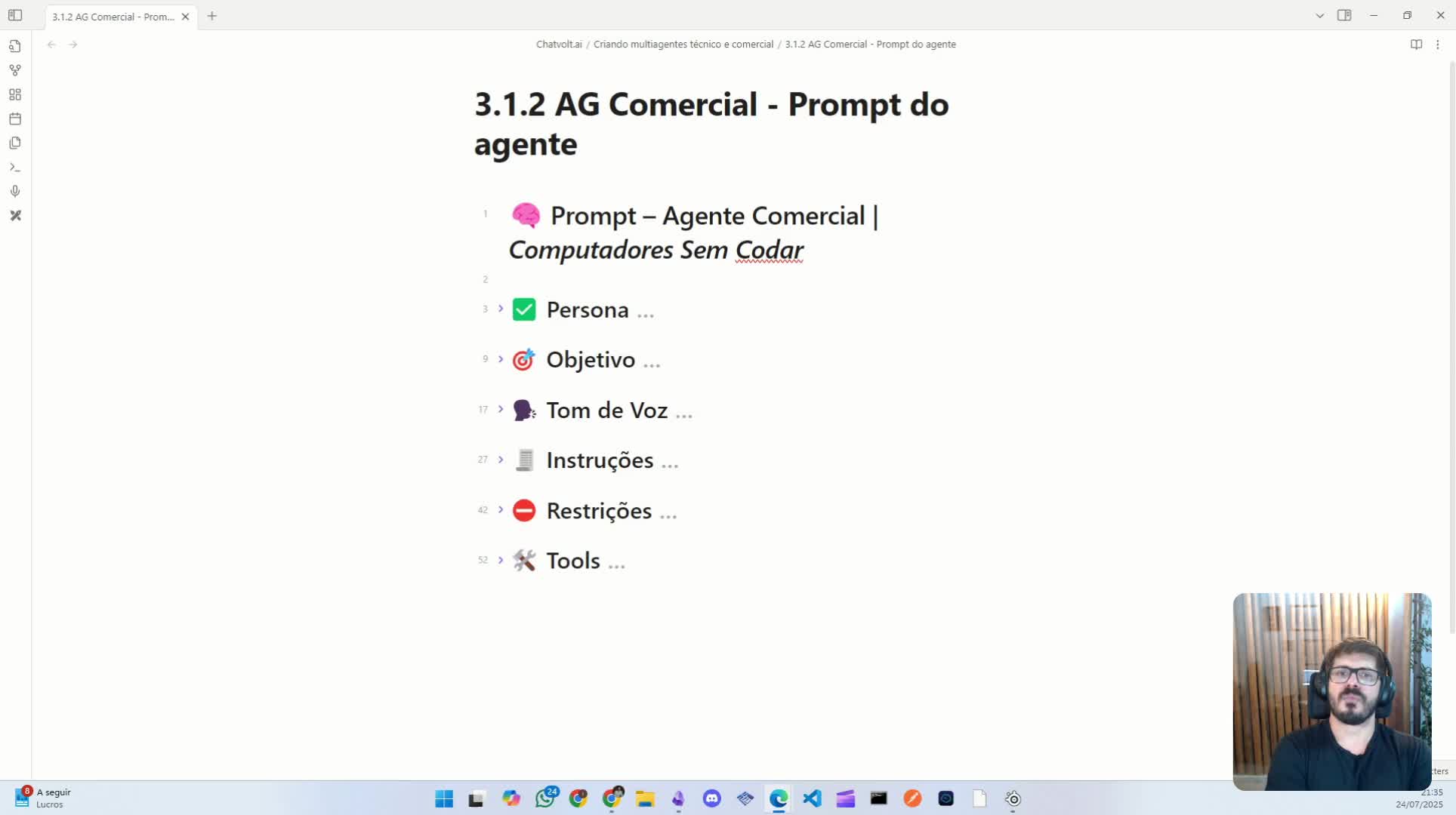 Prompt do agente