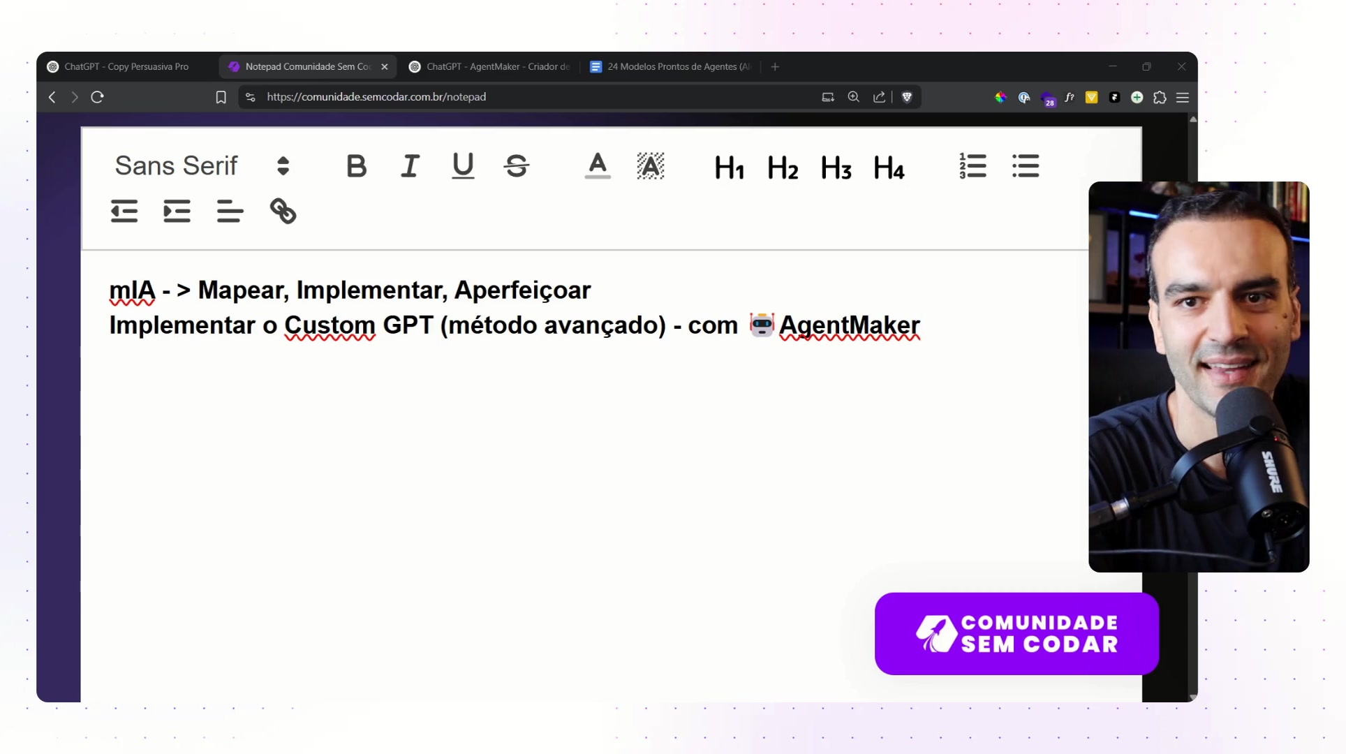 Implementar o Custom GPT (método avançado) - com AgentMaker