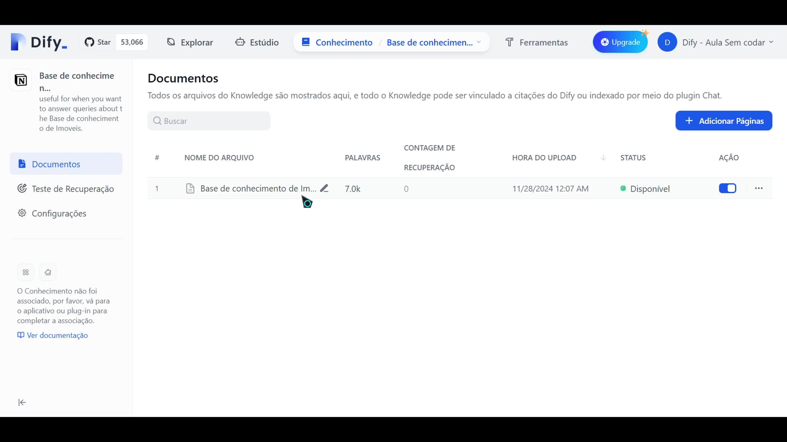 Como inserir dados do Notion como base de conhecimento
