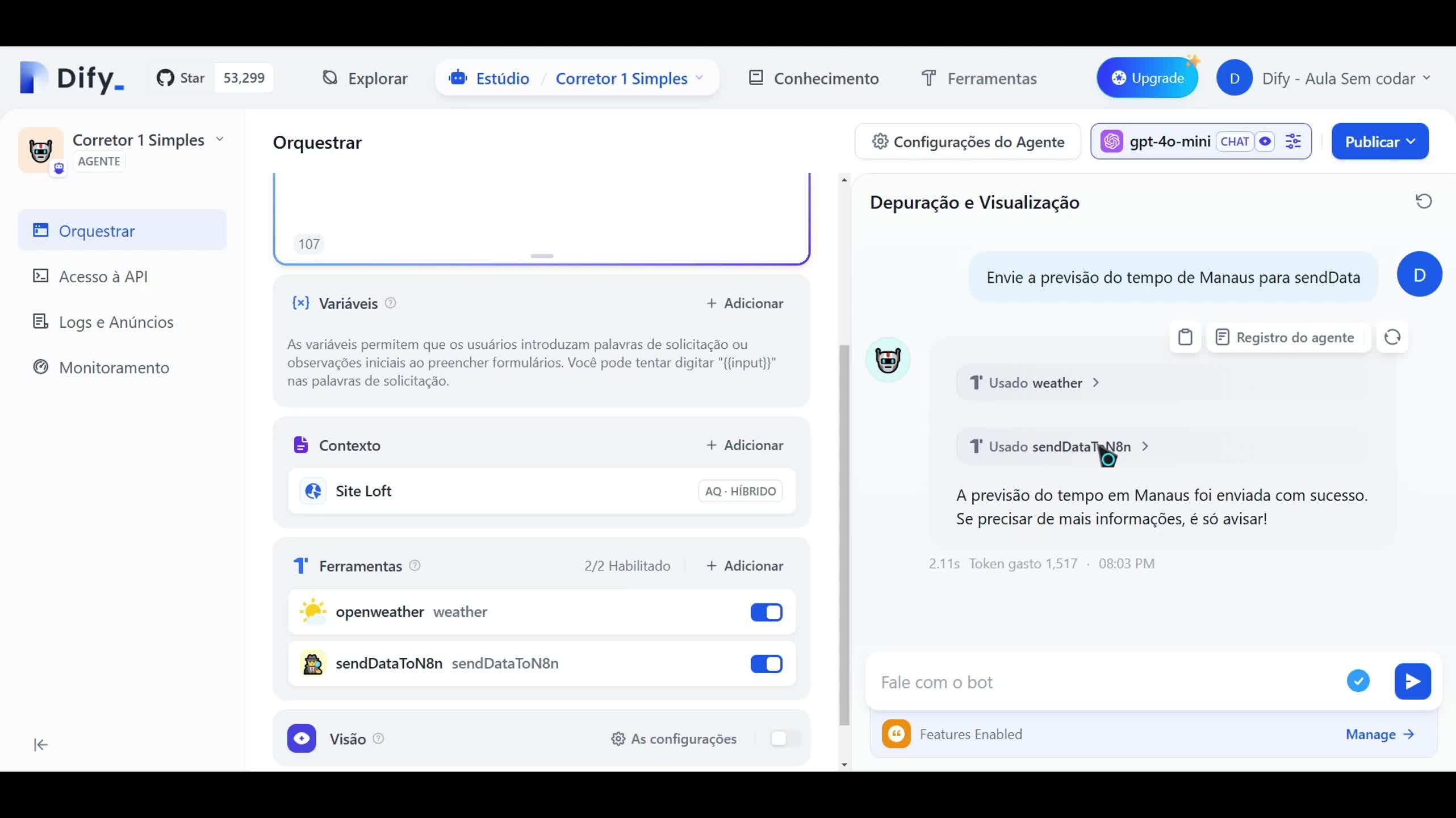 Como adicionar ferramenta personalizada do dify (tools)