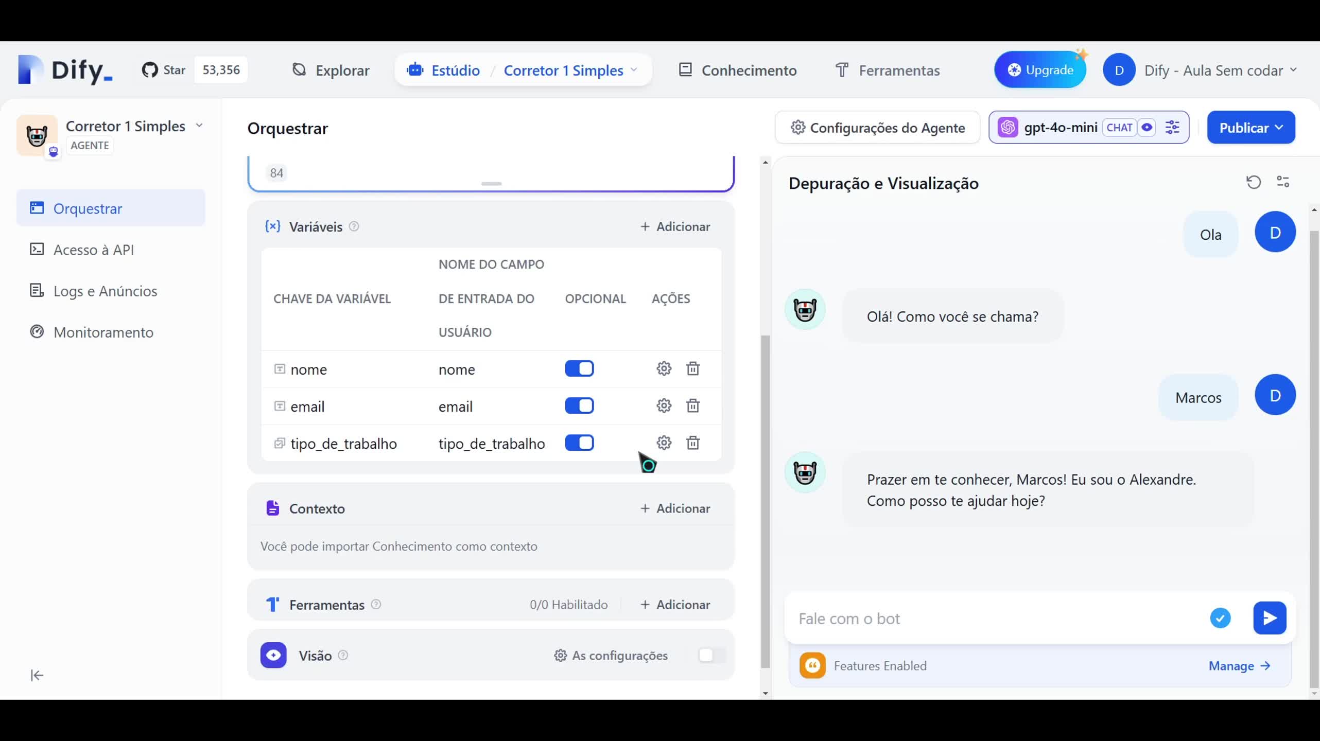 Utilizando variáveis
