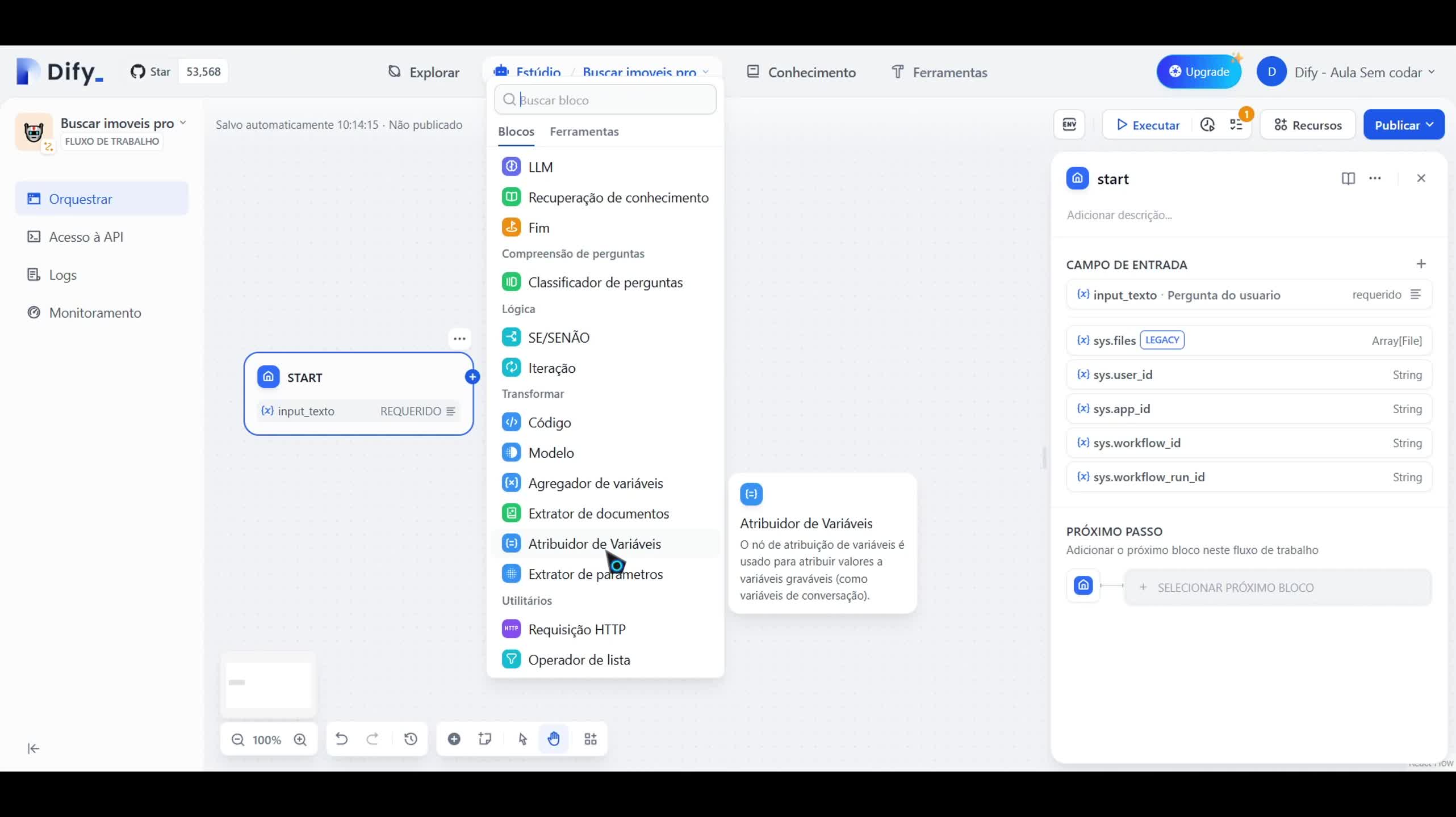 Como criar um fluxo de trabalho (função personalizada)