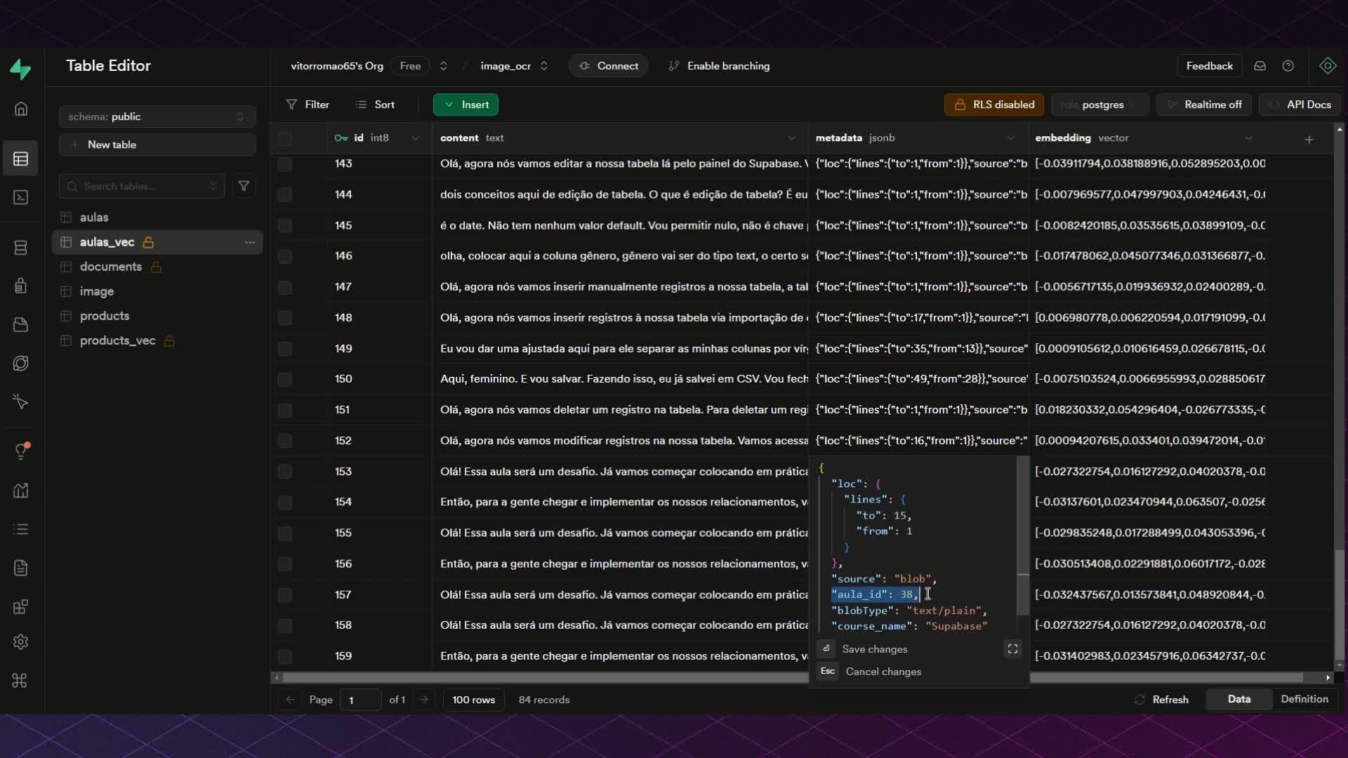 Como deletar os dados de um certo documento