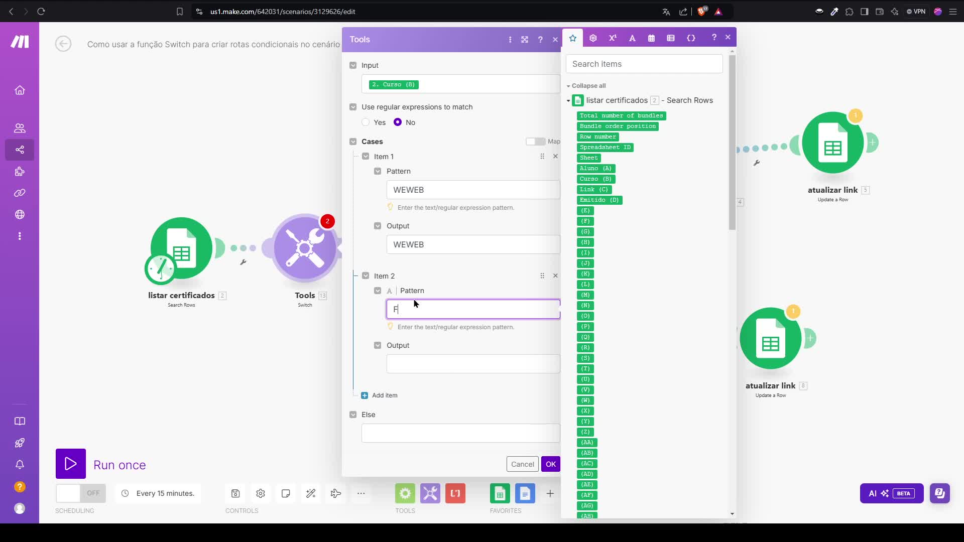 Como usar a fun����o Switch para criar rotas condicionais no cen��rio