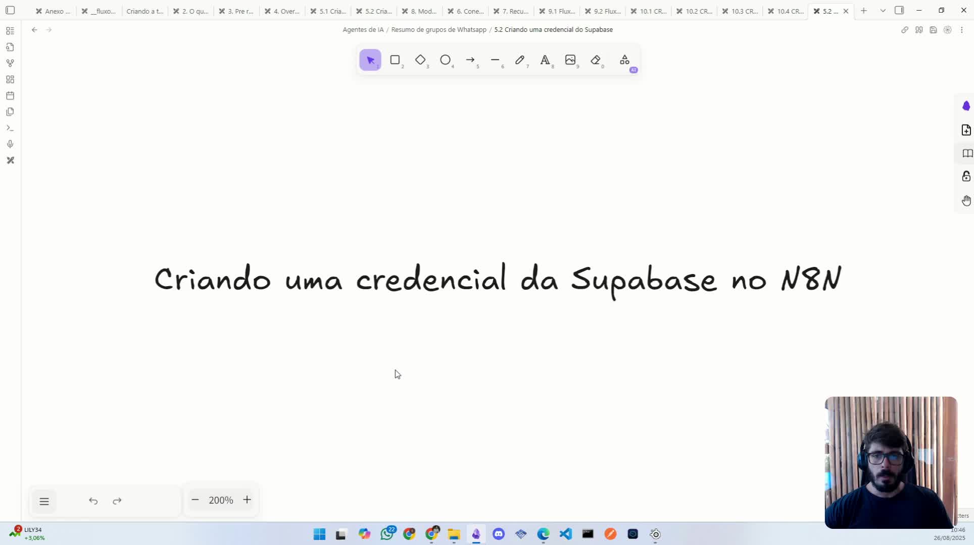Criando uma credencial do Supabase