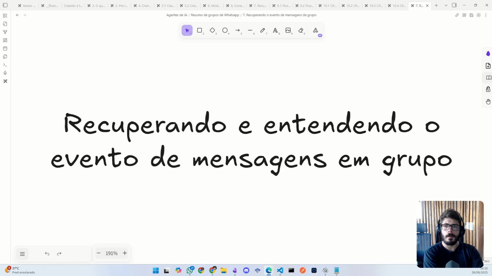 Recuperando o evento de mensagens de grupo