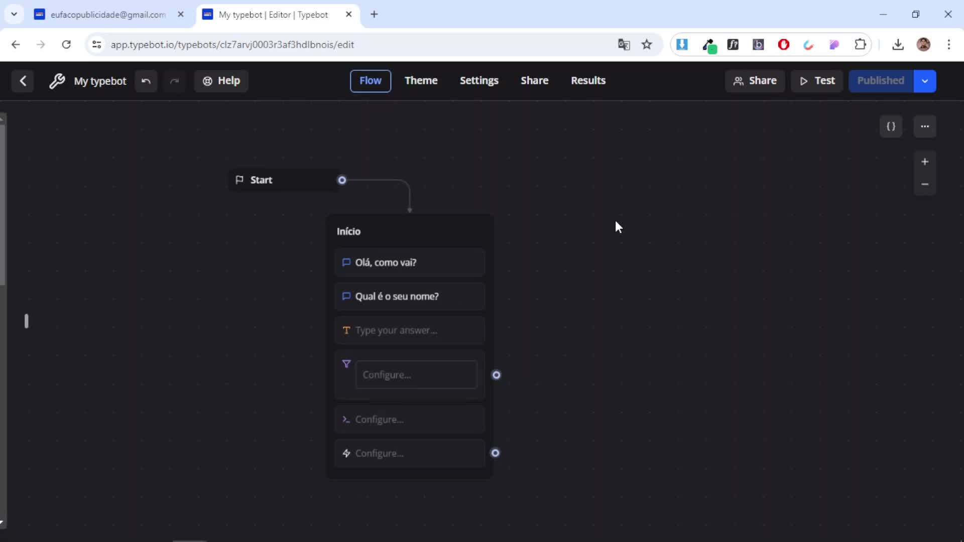 Preview, compartilhar e publicar