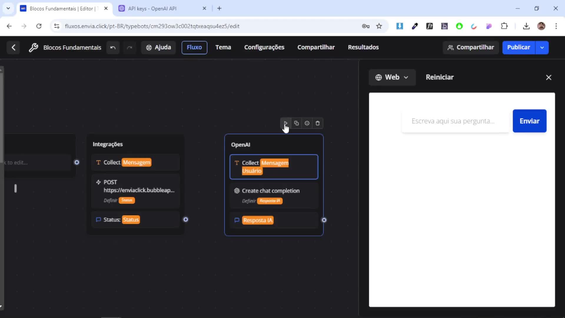 Blocos de Integrações (OpenAI) - Chat Completions